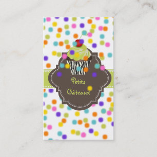Cartão De Visita Cupcake de espirais de teclas PixDezines+aspersore