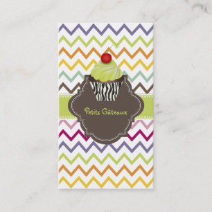 Cartão De Visita Cupcake de espiral de teclas PixDezines