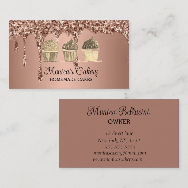 Cartão De Visita Cupcake Doce Bolos Assares padaria caseira (Frente/Verso)
