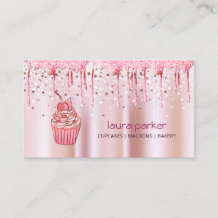 Cartão De Visita Cupcake Home Bakery Odontologia Rosa de Ocupação