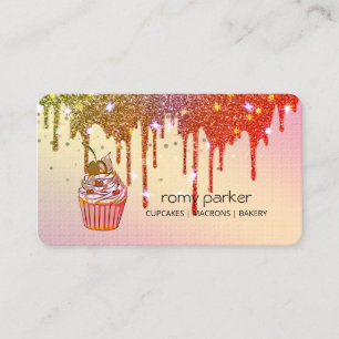Cartão De Visita Cupcake Home Bakery Produtos de pastelaria Cor-de-