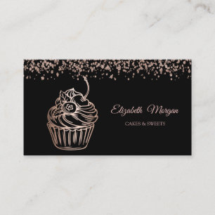 Cartão De Visita Cupcake Moderno e Elegante, Doces, Padaria