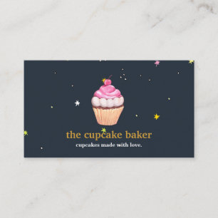 Cartão De Visita Cupcake moderno Logotipo Bakery Chef Catering Conf