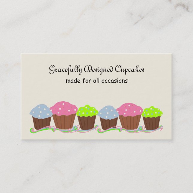 Cartão De Visita Cupcakes Coloridos (Frente)