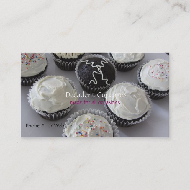 Cartão De Visita Cupcakes com Glacê (Frente)