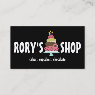 Cartão De Visita Cupcakes de bolos cor-de-rosa girando para pastore