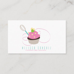 Cartão De Visita Cupcakes de Chocolate da Padaria Baker Cake Swirl
