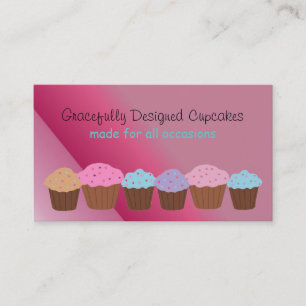 Cartão De Visita Cupcakes Desenhados com Elegância