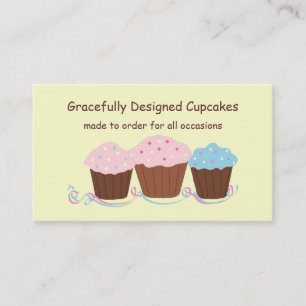 Cartão De Visita Cupcakes Desenhados com Elegância