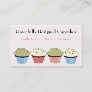 Cartão De Visita Cupcakes Desenhados com Elegância