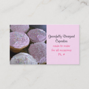 Cartão De Visita Cupcakes Desenhados com Elegância