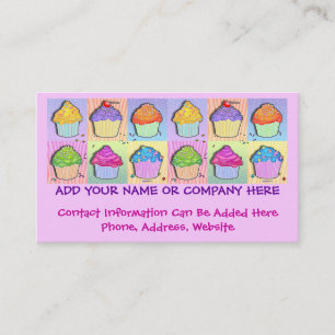 Cartão de visita - cupcakes do pop art