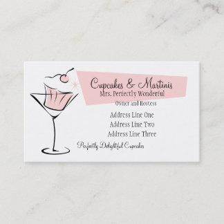 Cartão De Visita Cupcakes e Martinis