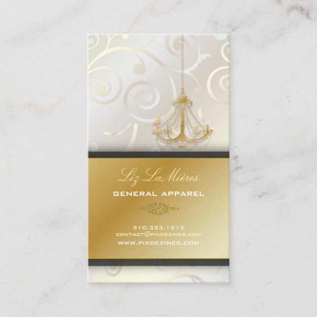 Cartão De Visita Cupcakes PixDezines Chandelier espirros/branco cla (Frente)