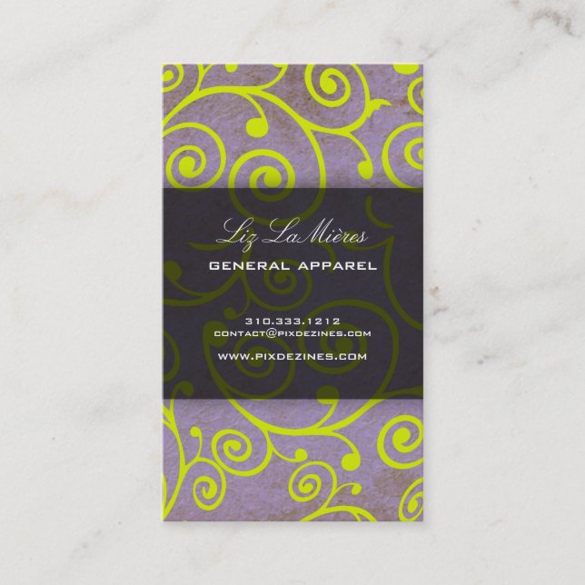 Cartão De Visita Cupcakes PixDezines espirls + limão e lavanda (Frente)
