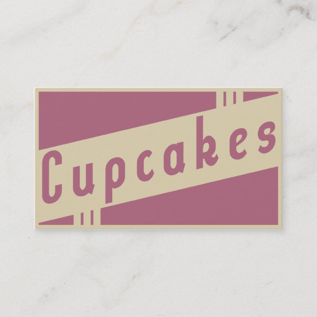 Cartão De Visita cupcakes retros (Frente)