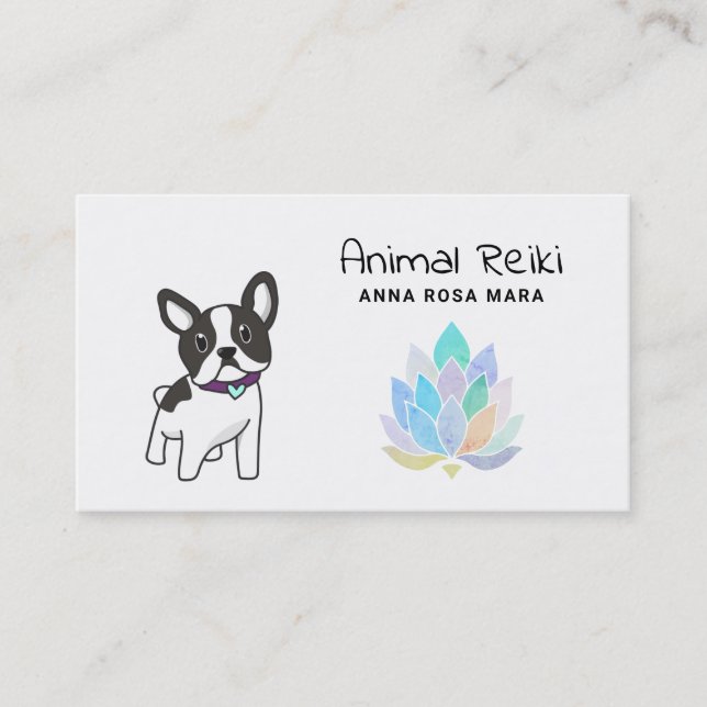 Cartão De Visita Cura animal da massagem de Reiki do comunicador do (Frente)