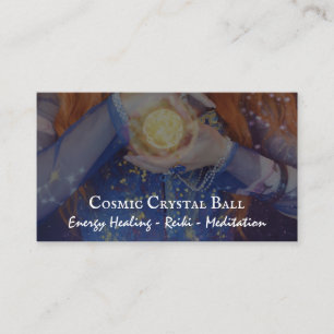 Cartão De Visita Cura de Energia com Bola de Cristal Reiki & Cura