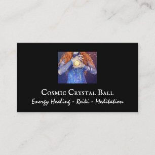 Cartão De Visita Cura Energética com Bola de Cristal Reiki & Cura