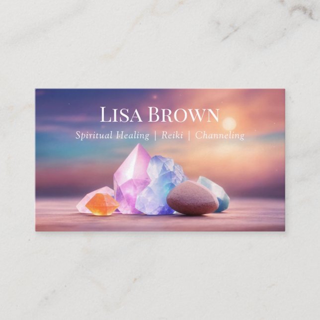 Cartão De Visita Cura Espiritual Pedras Reiki Canalização (Frente)