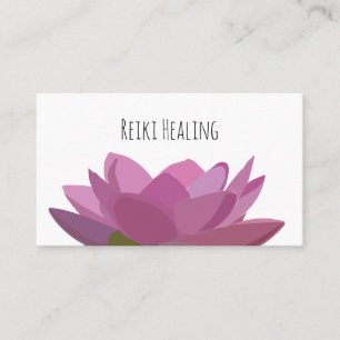Cartão De Visita Cura Reiki Flor de Lótus Rosa