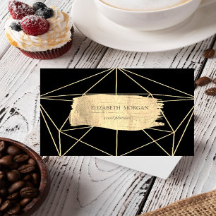 Cartão De Visita Curso Dourado moderno elegante da escova