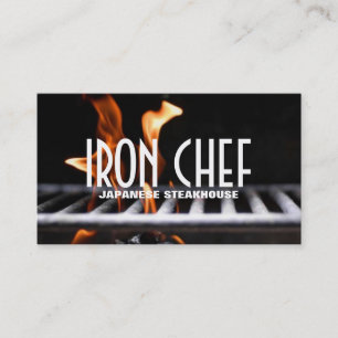 Cartão De Visita Cursos de Cozinha do Restaurante Japonês Iron Chef