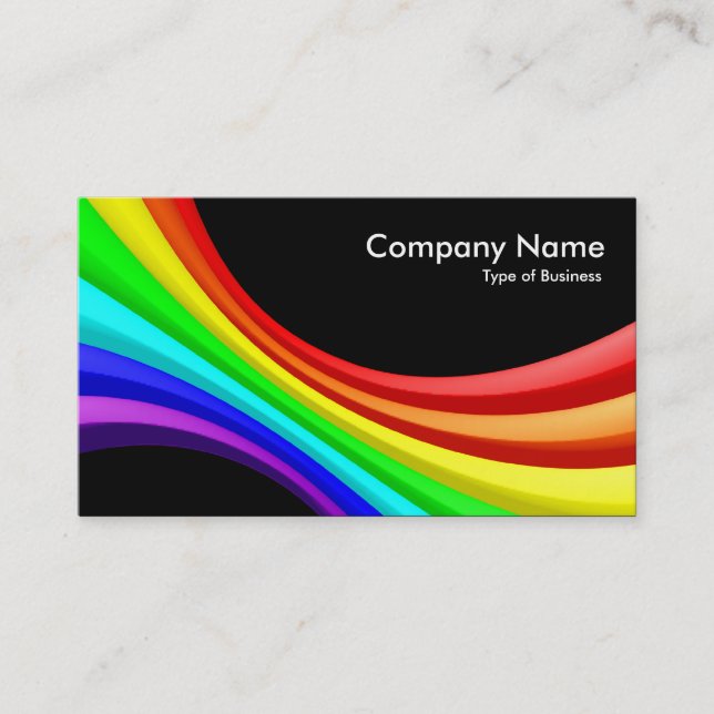 Cartão De Visita Curva do espectro 3d - Preta (Frente)