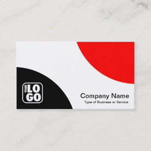 Cartão De Visita Curvas Alternativas - Preto e Vermelho
