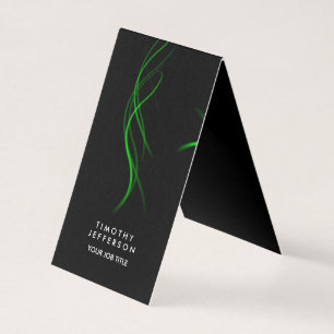Cartão De Visita Curvas Verdes Pretas Modernas Elegantes