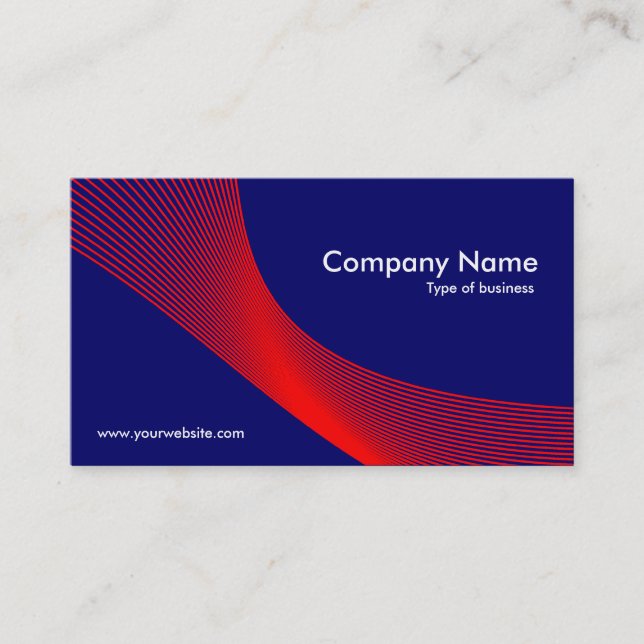 Cartão De Visita Curvas - Vermelho em Azul Escuro 000066 (Frente)