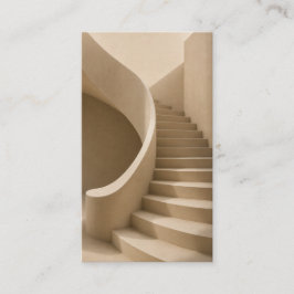 Cartão De Visita Curved Staircase Minimalist Beige Business Card