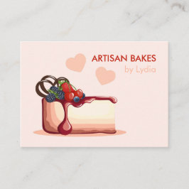Cartão De Visita Custom Artisan Bakery Business Card with Cake