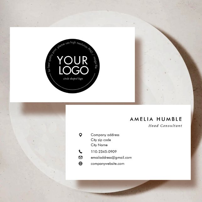 Cartão De Visita Custom Circle Logo Modern Business card template (Criador carregado)