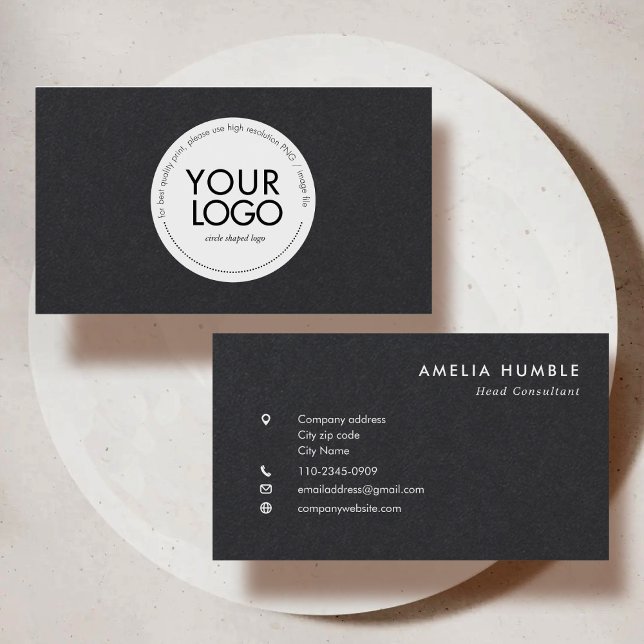 Cartão De Visita Custom Circle Logo Modern Business card template (Criador carregado)