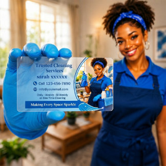 Cartão De Visita Custom Cleaning Professional Design Portrait