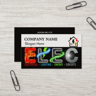 Cartão De Visita Custom Electrician Business Card with Company Logo