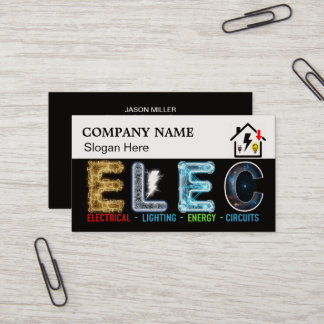 Cartão De Visita Custom Electrician Business Card with Company Logo