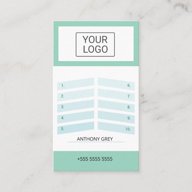 Cartão De Visita Custom Elegant Olive Green Business Season Ticket  (Frente)