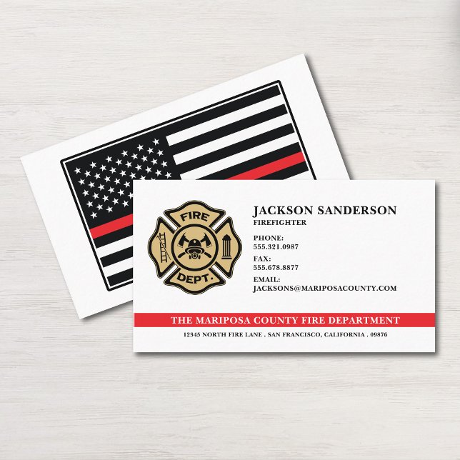 Cartão De Visita Custom Fire Department Firefighter Fireman Logo (Custom Fire Department Firefighter Fireman Logo Business Card)