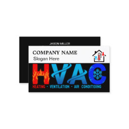 Cartão De Visita Custom HVAC Business Card with Company Logo slog 6