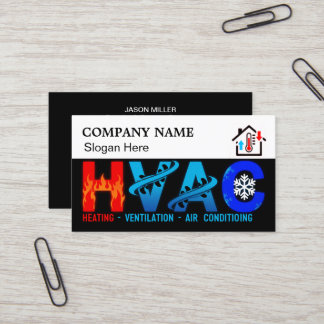 Cartão De Visita Custom HVAC Business Card with Company Logo slog 7