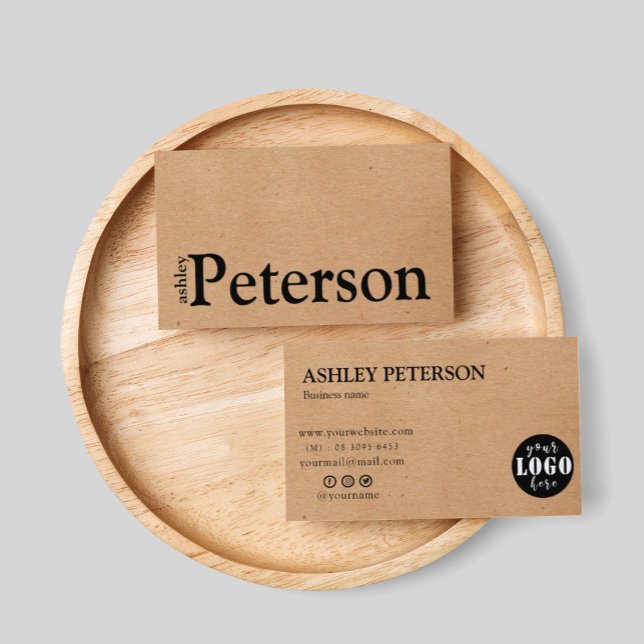 Cartão De Visita custom logo kraft paper Business Card (Criador carregado)