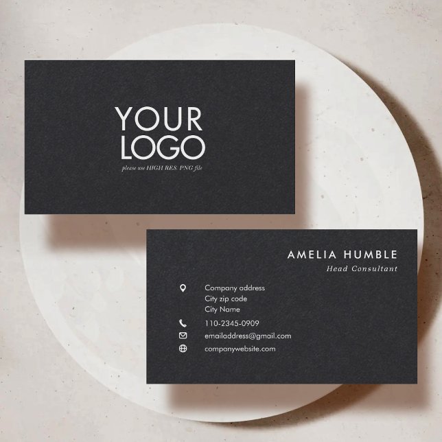 Cartão De Visita Custom Logo Modern Business card template (Criador carregado)