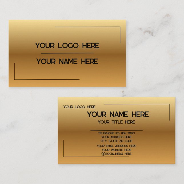 Cartão De Visita Custom Logo Name Minimalist Modern Professional (Frente/Verso)