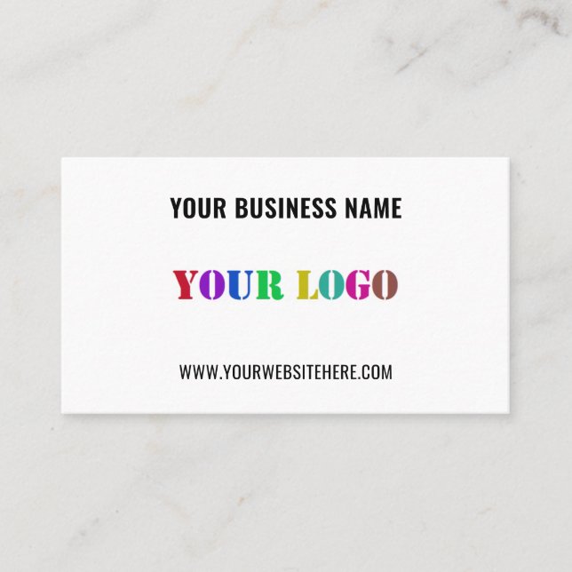 Cartão De Visita Custom Logo Text Promotional Business Card Example (Frente)