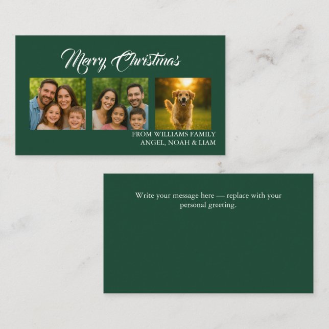Cartão De Visita Custom Merry Christmas Photo Card (Frente/Verso)