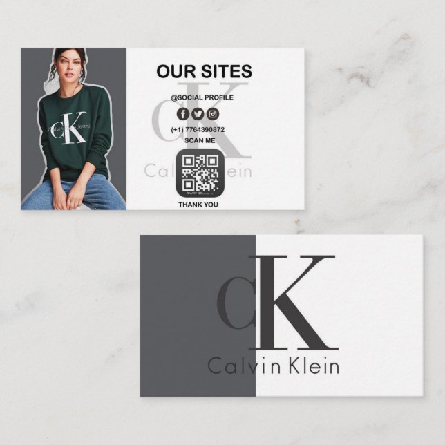 Cartão De Visita custom Minimal Business Card with QR Code – Modern (Frente/Verso)