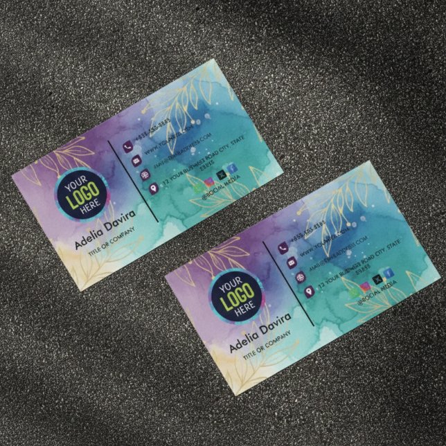 Cartão De Visita Custom Modern Minimalist Logo for Social Media &  (Criador carregado)