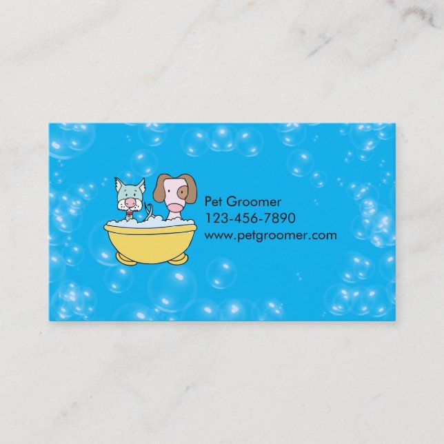 Cartão De Visita Custom Pet Groomer Appointment Card (Frente)